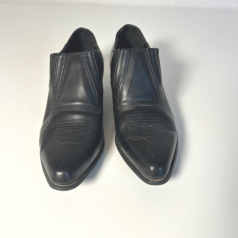 Durango‎ Crush Womens Low Cut Slip On Boots Western cowgirl Black Leather Size 9 - Picture 2 of 11